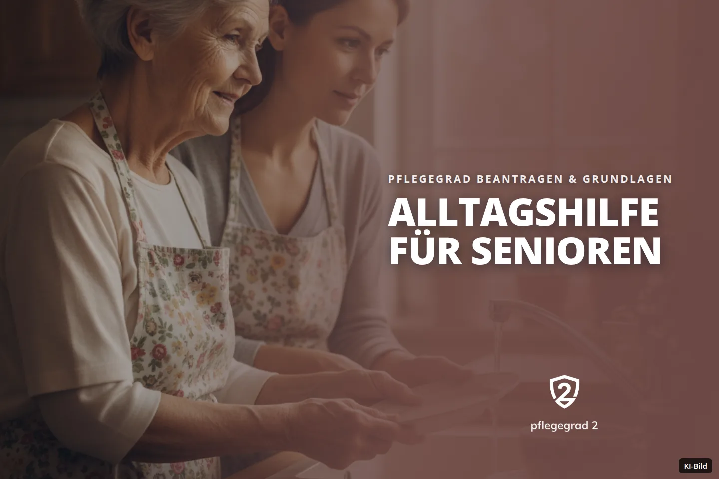 Zwei Frauen spülen in der Küche am Spülbecken Geschirr.