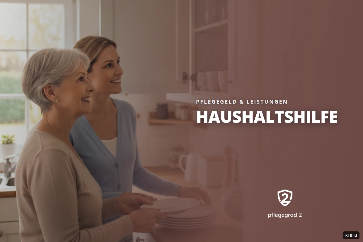Zwei Frauen räumen in einer Küche Geschirr ein.