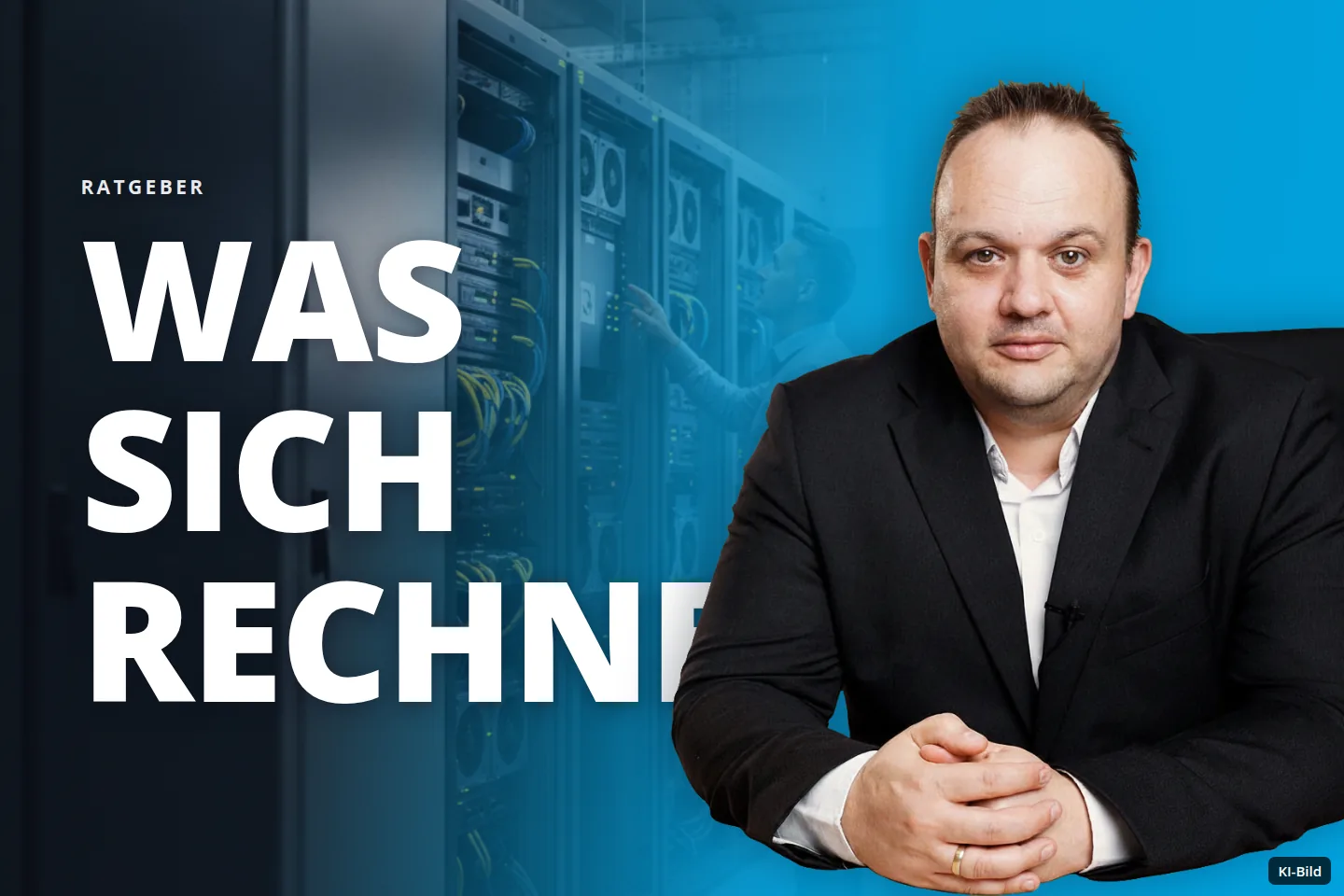 Ein Techniker bedient Server-Racks in einem Rechenzentrum.