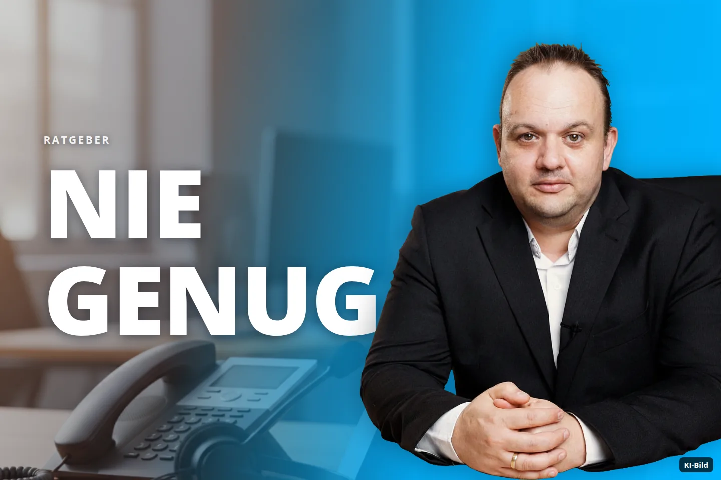 Büroarbeitsplatz mit Telefon, Headset und Tablet mit Schallwellen vor Server-Racks.