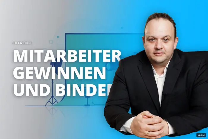 Ein Kameramann filmt im Studio vor einem Greenscreen mit Beleuchtung.